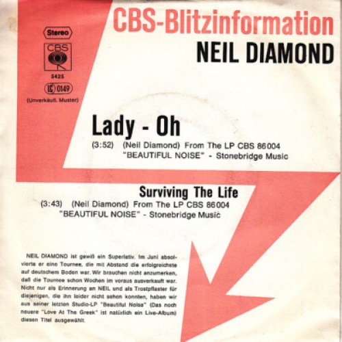 7", Single, Promo Neil Diamond - Lady - Oh