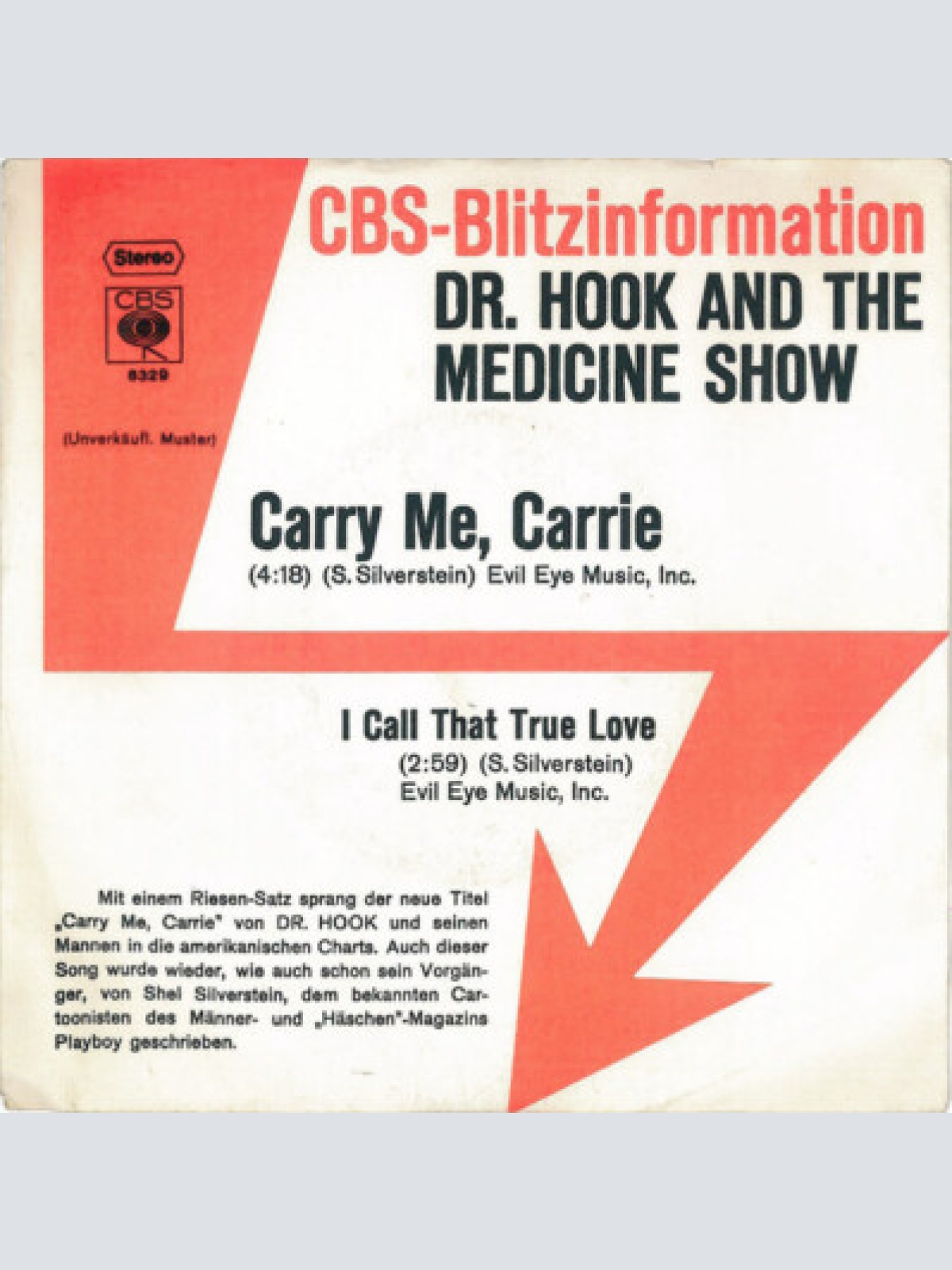 7", Single, Promo Dr. Hook & The Medicine Show - Carry Me, Carrie