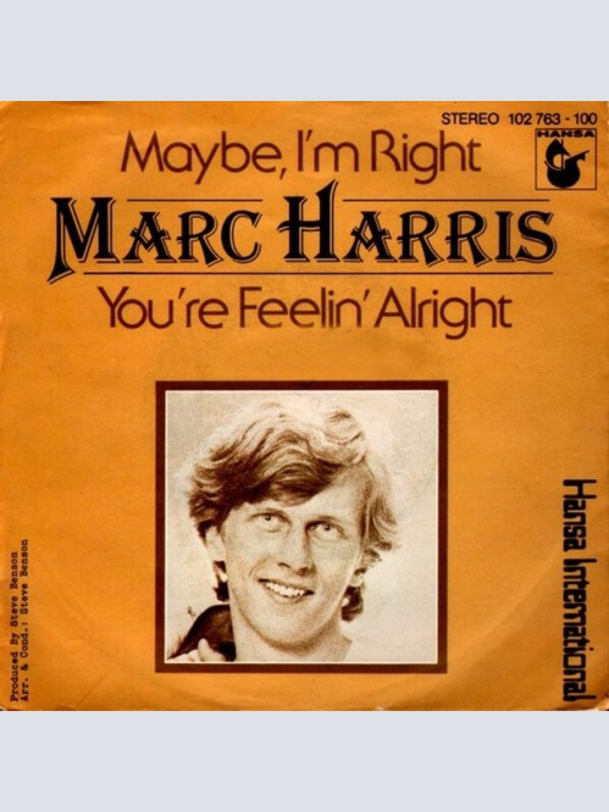 7", Single Marc Harris - Maybe I'm Right