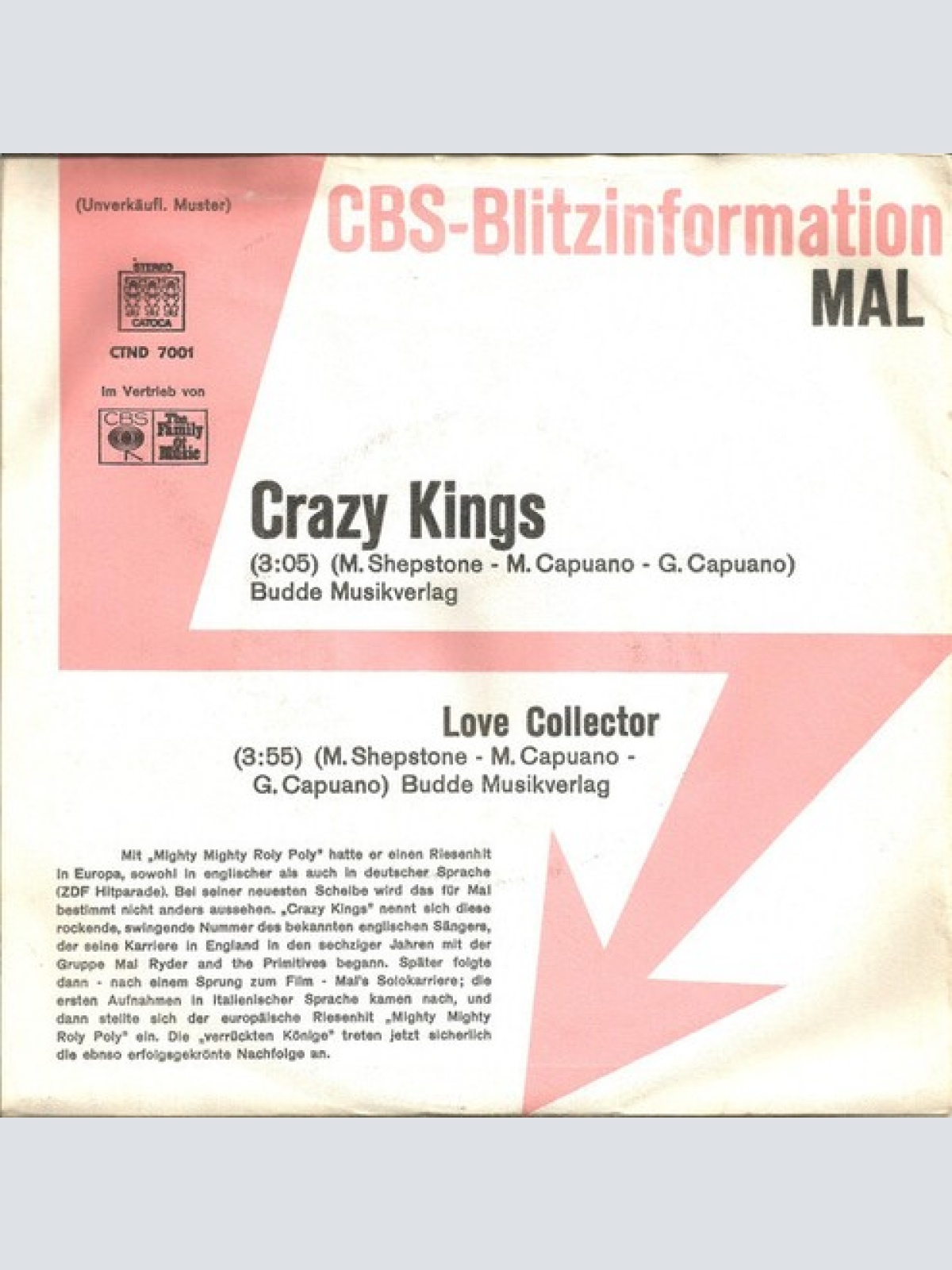 7", Single, Promo Mal - Crazy Kings