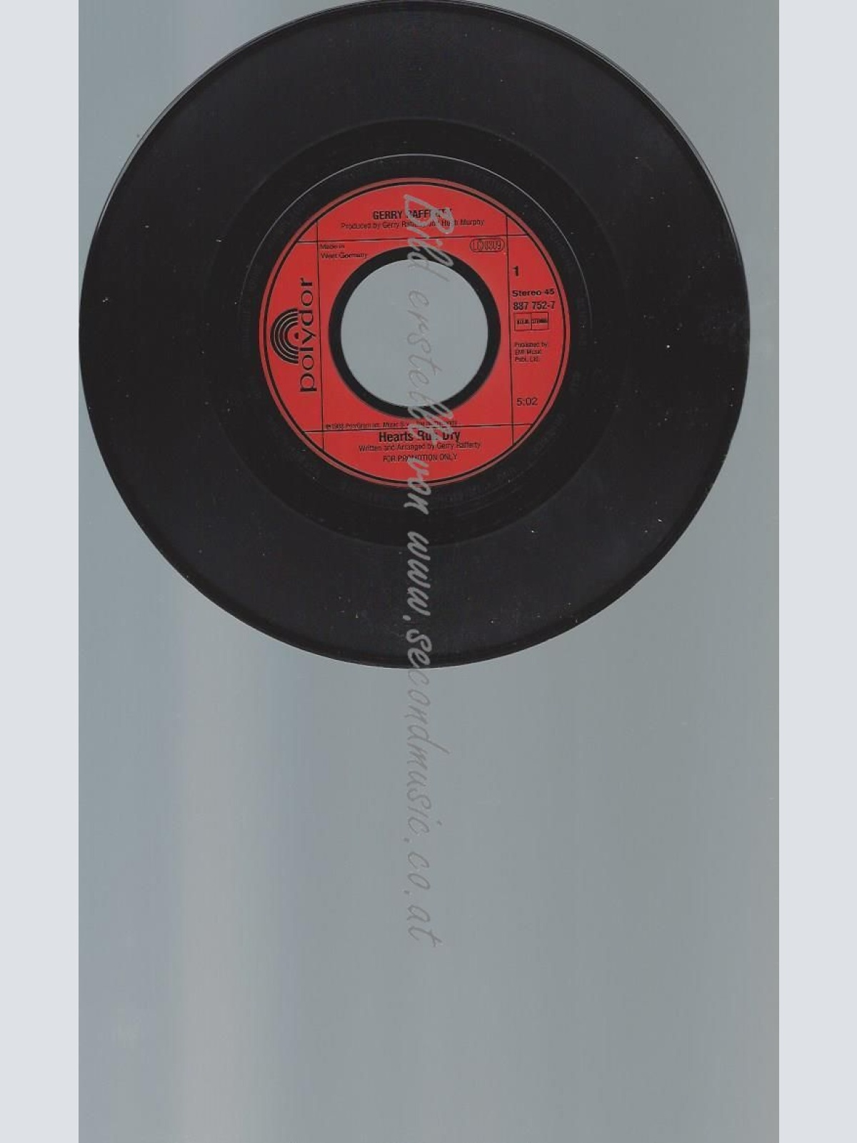 7"   Gerry Rafferty – Hearts Run Dry  //PROMO