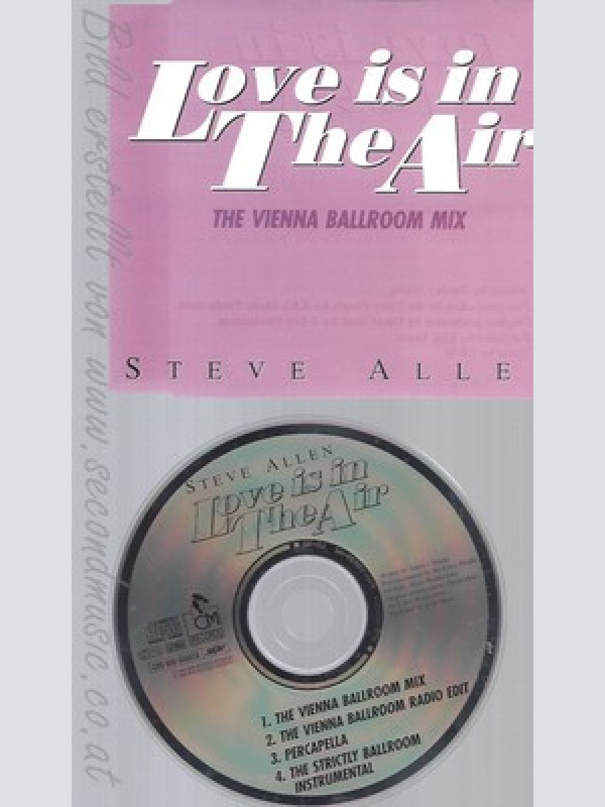 MAXI CD--STEVE ALLEN--LOVE IS IN THE AIR--THE VIENNA BALLROOM MIX