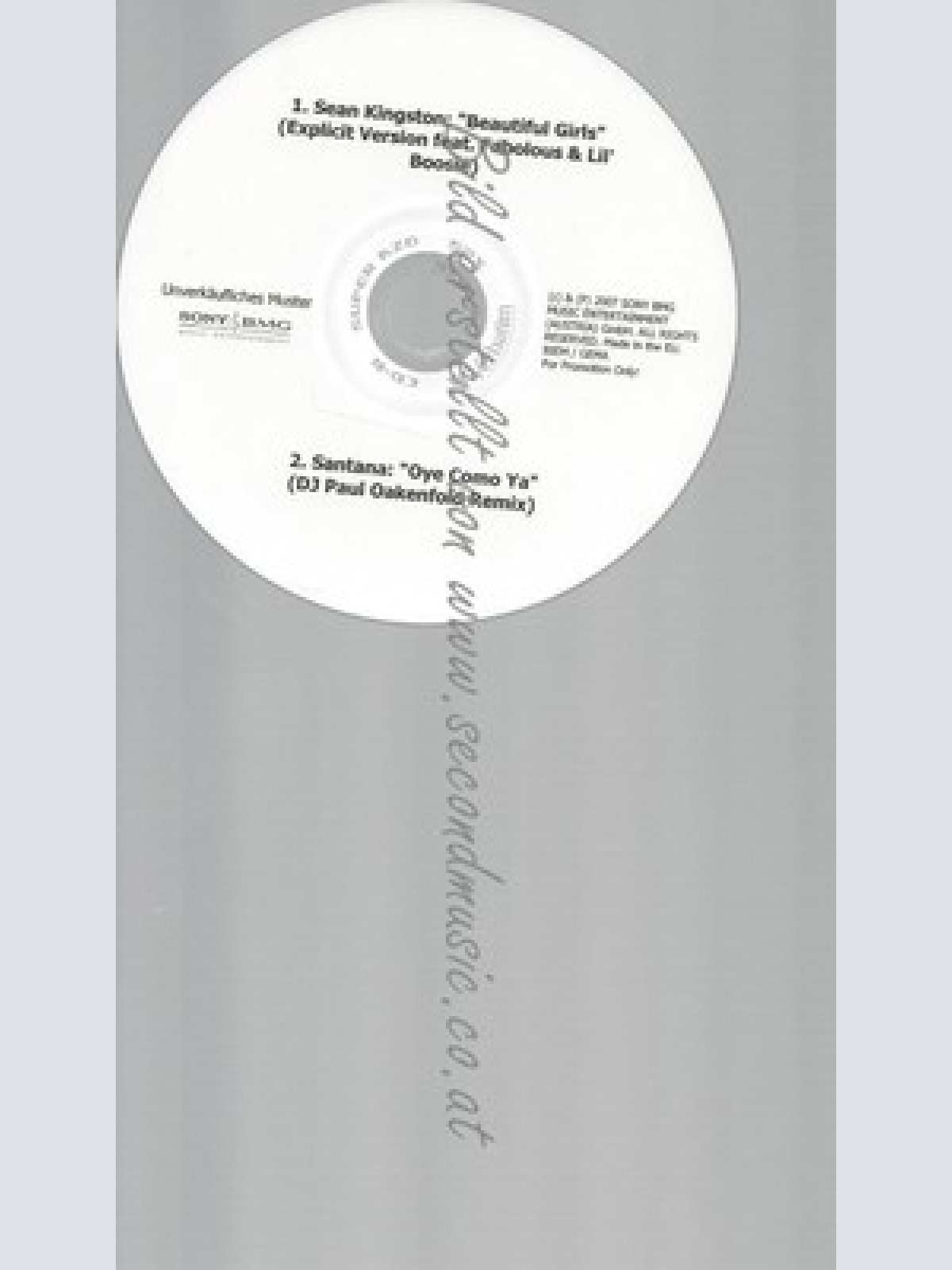 PROMO CD--SEAN KINGSTON--SANTANA--SONY