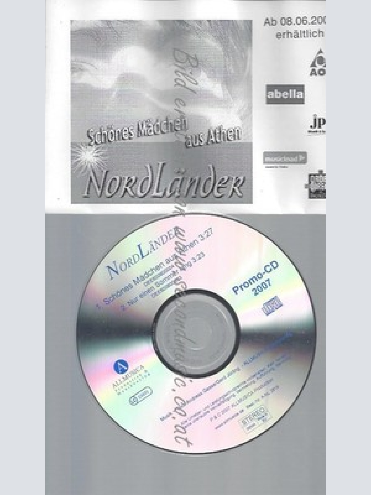 PROMO CD--NORDLÄNDER--NORD LÄNDER--SCHÖNES MÄDCHEN AUS ATHEN --2 TR
