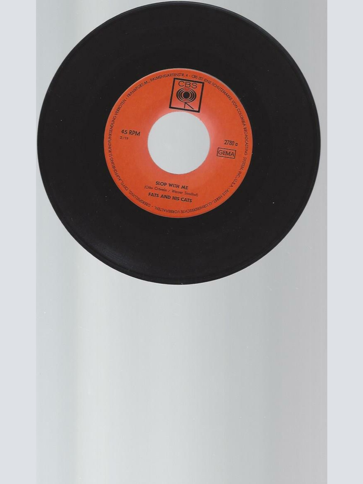 7"    Fats And His Cats  Slop With Me