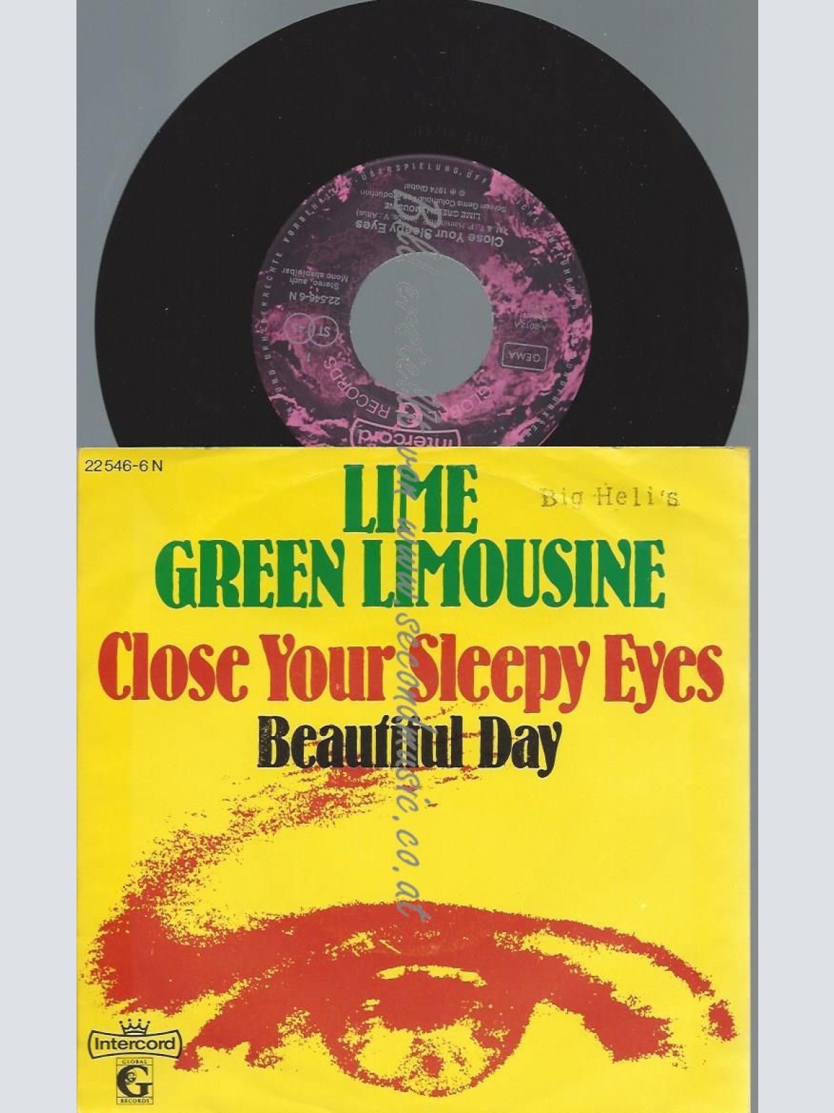 7"   Lime Green Limousine – Close Your Sleepy Eyes