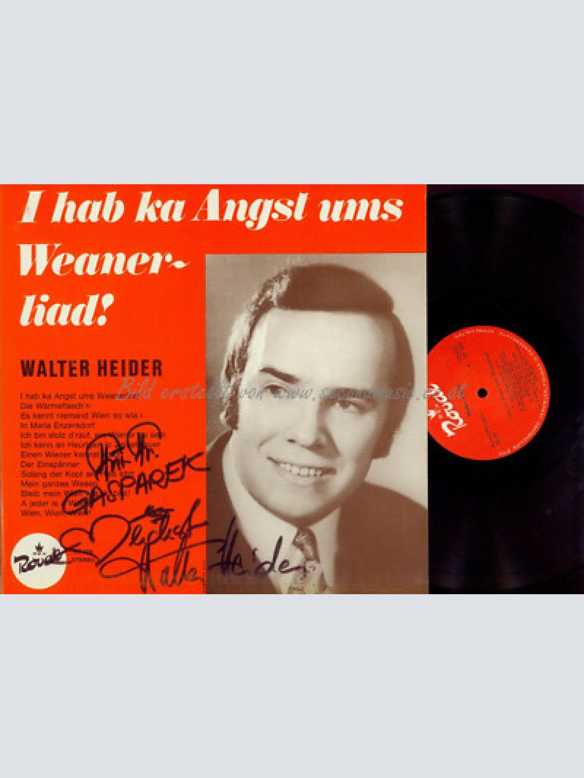 LP---  Walter Heider – I Hab Ka Angst Ums Weanerliad // Signiert