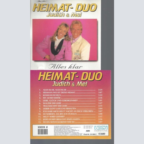 CD-HEIMAT DUO JUDITH & MEL ALLES KLAR