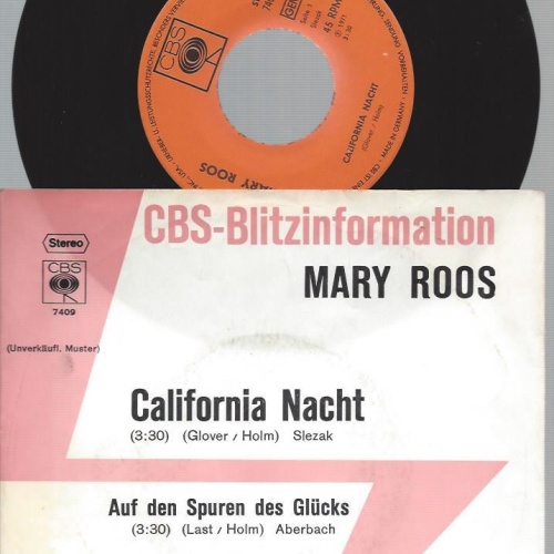 7"  Mary Roos – California Nacht  // PROMO