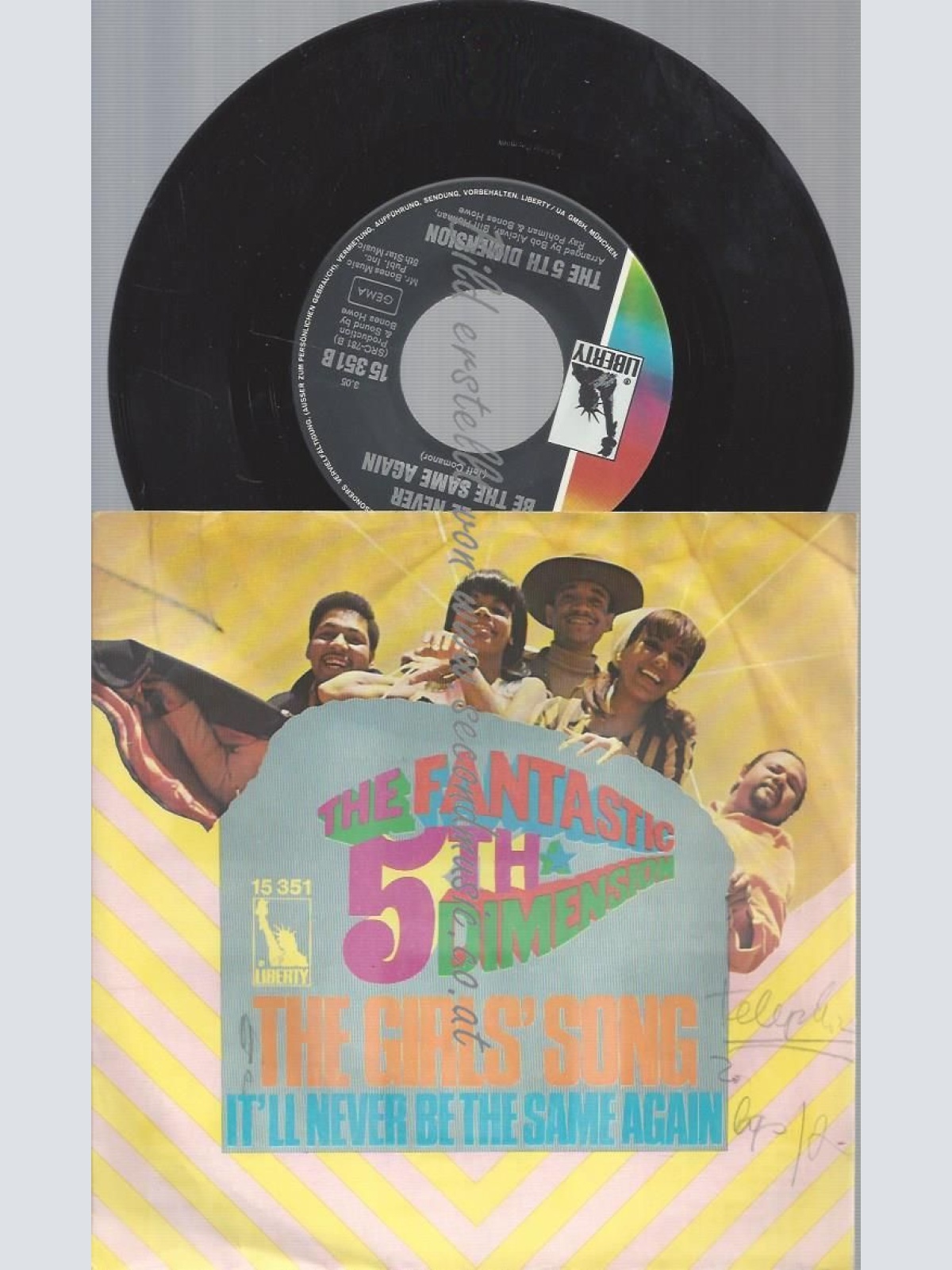 7" THE 5TH DIMENSION THE GIRL'S SONG //