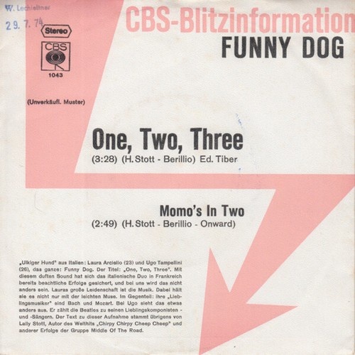 7", Single, Promo Funny Dog - One, Two, Three / Momo's In Two