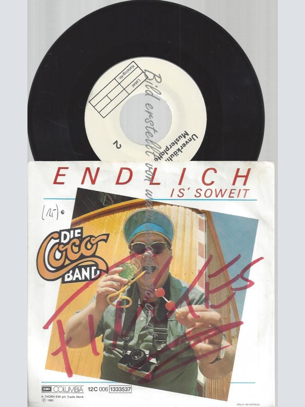 7" DIE COCO BAND ENDLICH // MUSTERPLATTE