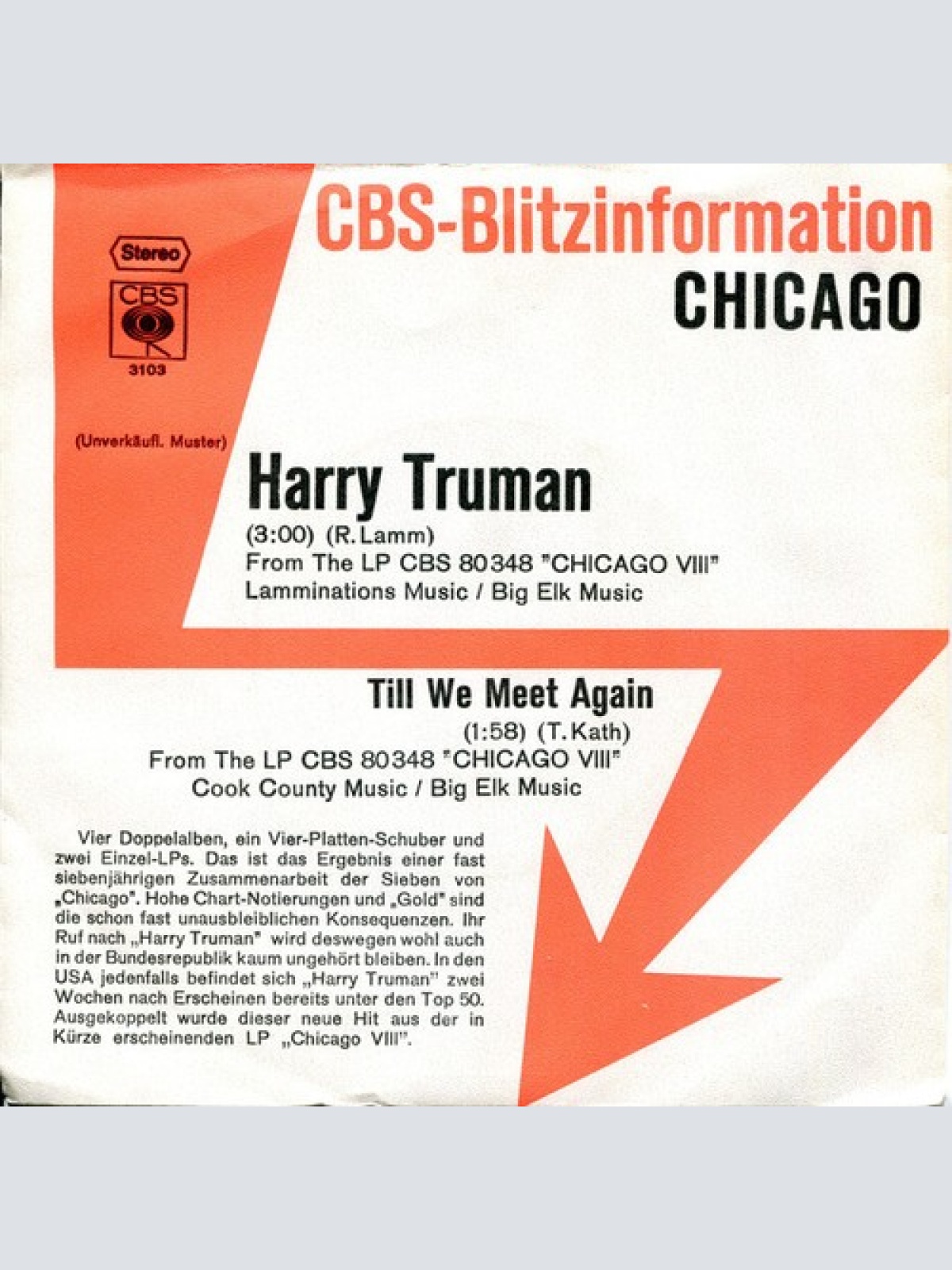 7", Promo Chicago (2) - Harry Truman