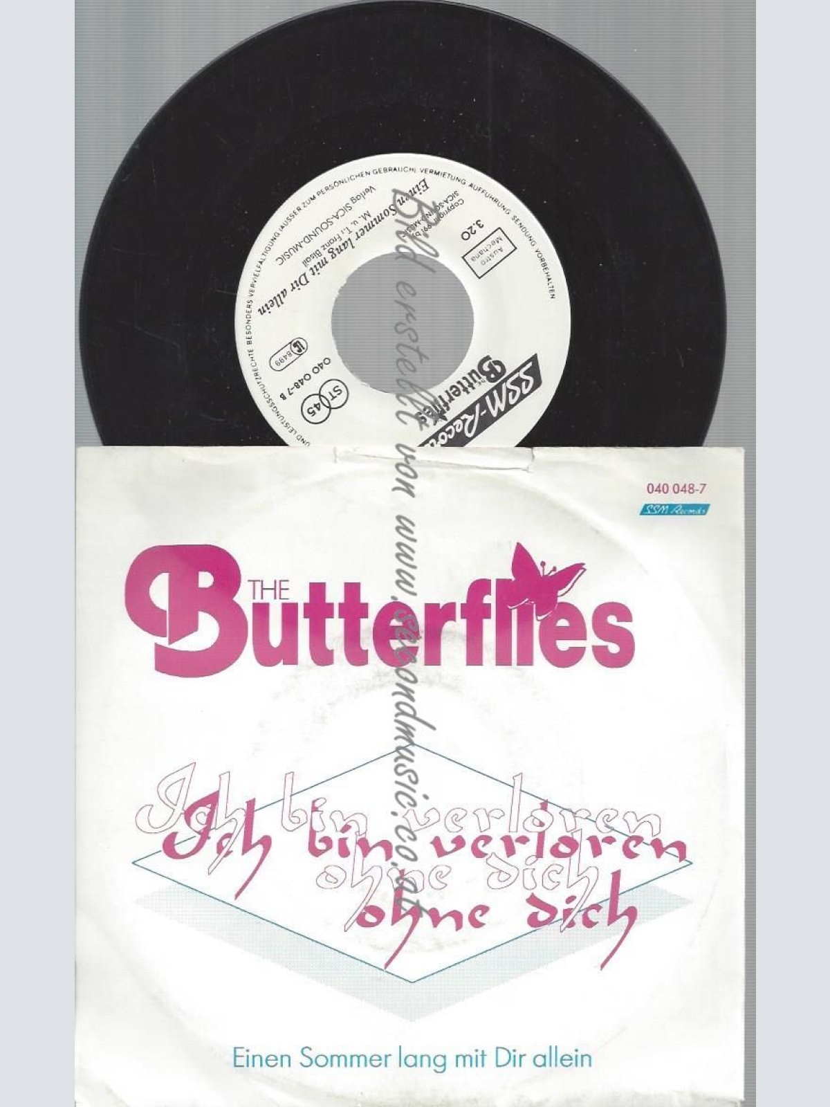 7" THE BUTTERFLIES ICH BIN VERLOREN OHNE DICH