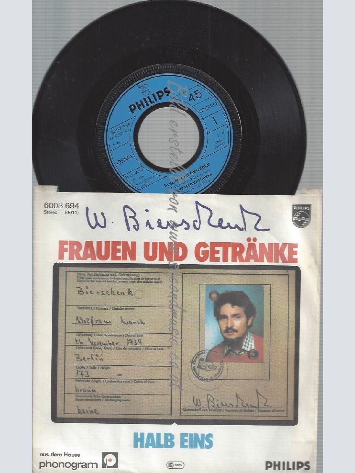 7"  WOLFRAM BIERSCHENK FRAUEN UND GETRÄNKE