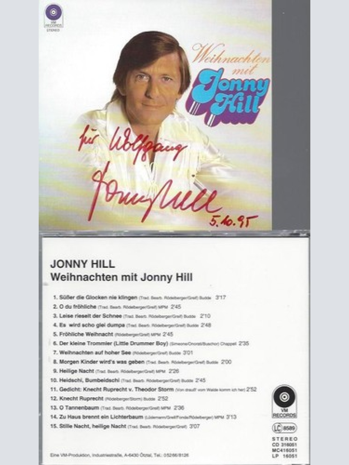 CD  Weihnachten mit Johnny Hill -- mit Autogramm