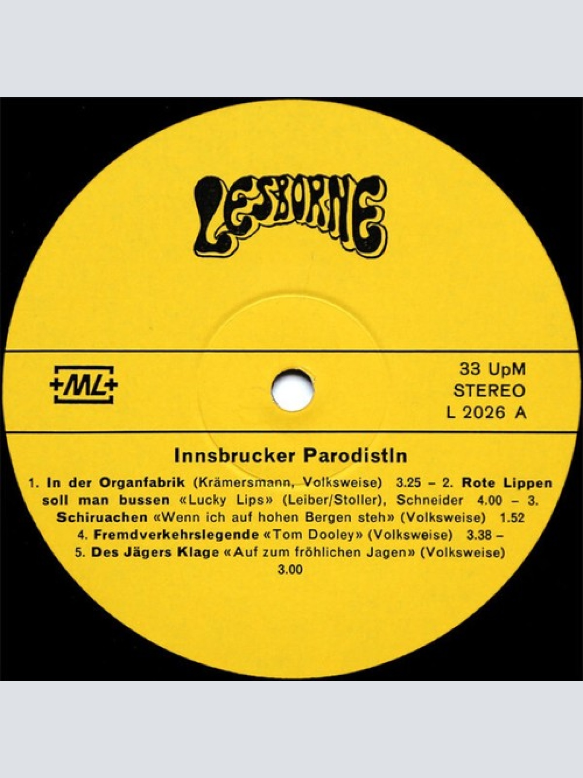 LP, Album Innsbrucker Parodistln* - Innsbrucker Parodistln