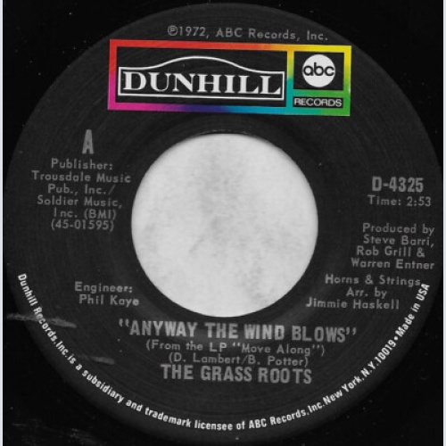 7", San The Grass Roots - Anyway The Wind Blows