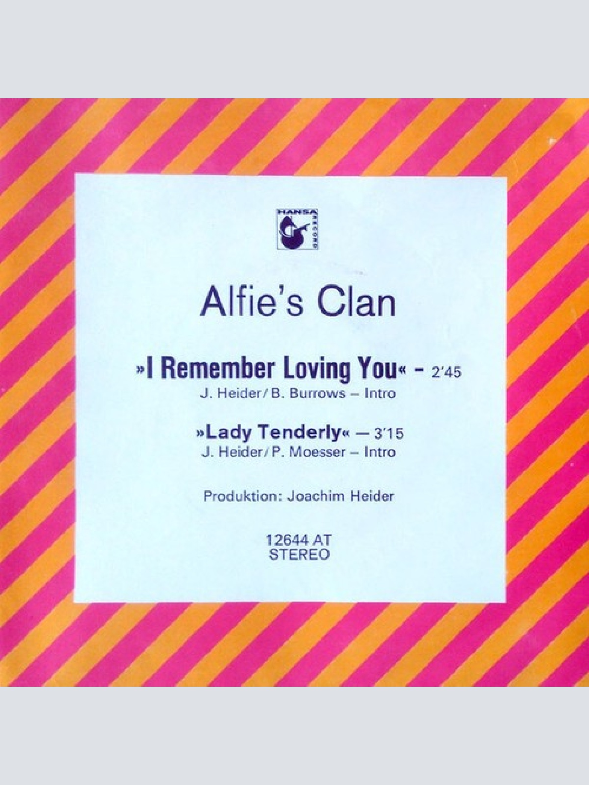 7", Promo Alfie's Clan* - I Remember Loving You