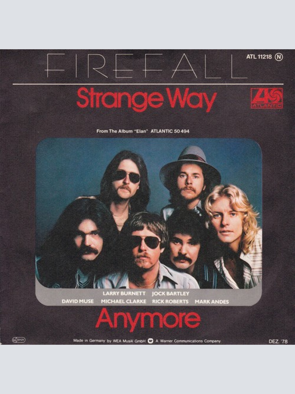 7", Single Firefall - Strange Way / Anymore