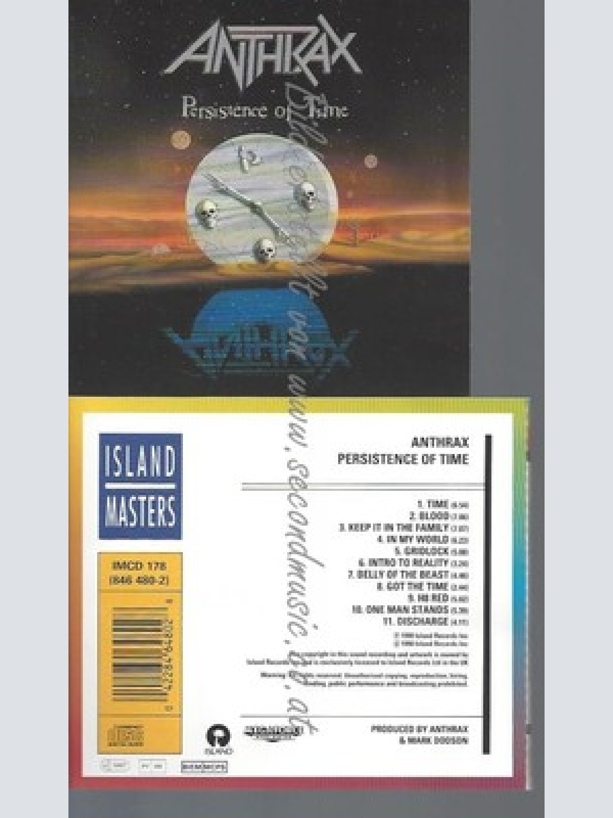 CD--ANTHRAX--PERSISTENCE OF TIME | CD