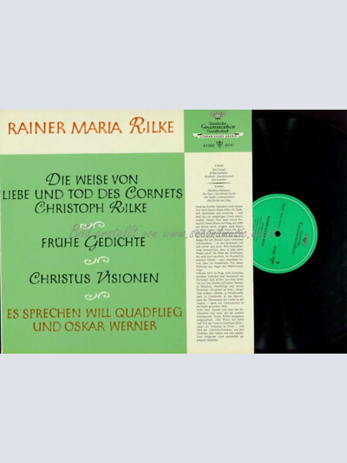 LP--    Die Weise Von Liebe Und Tod Des Cornets Christoph Rilke // Rainer Rilke