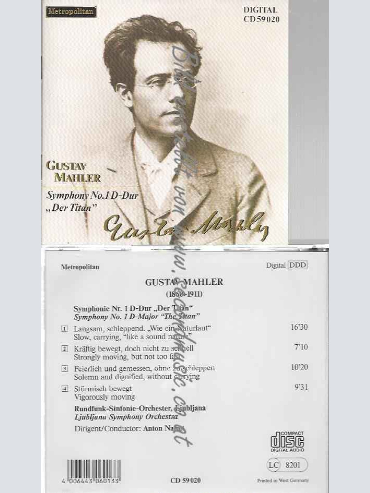 CD--Gustav Mahler,  SYMPHONY NO  D-DUR "DER TITAN" -