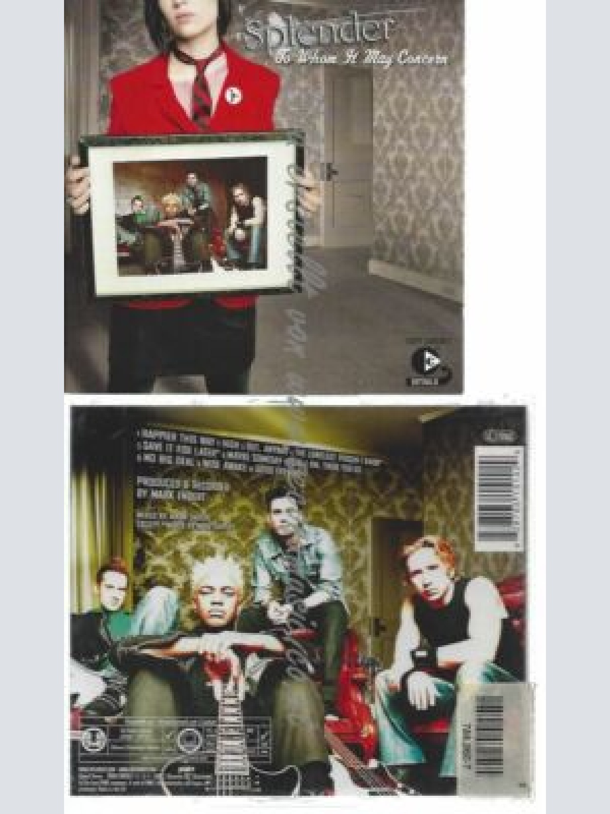 CD--SPLENDER | --TO WHOM IT MAY CONCERN