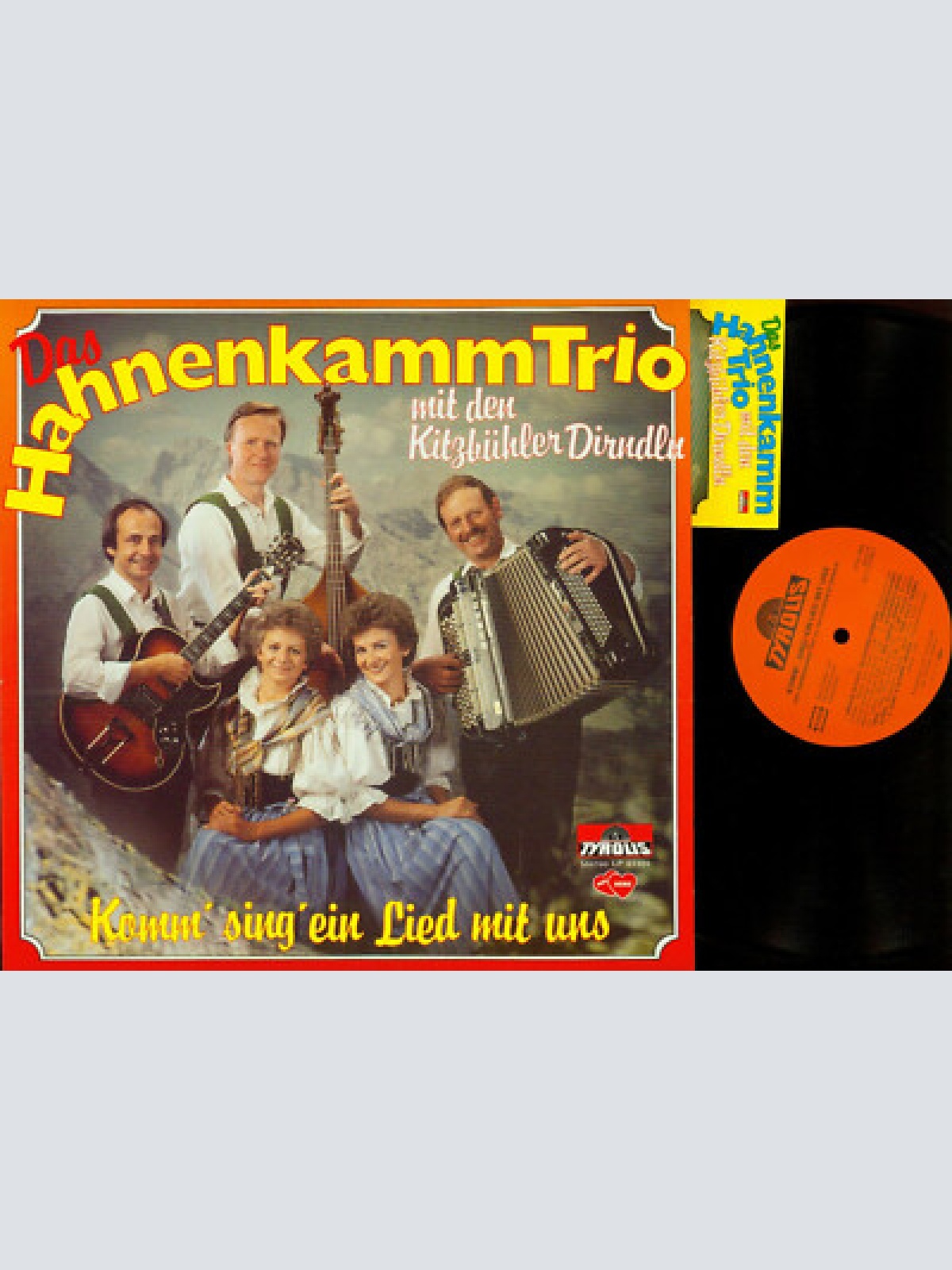 LP--Das Hahnenkamm Trio Komm sing ein Lied mit uns  / + Autogramm Karte