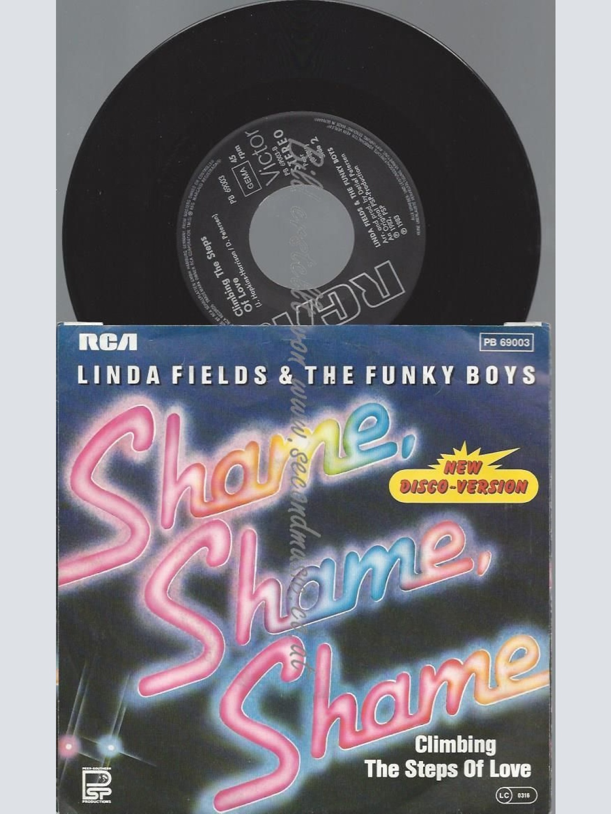 7"  Linda Fields & The Funky Boys  Shame, Shame, Shame