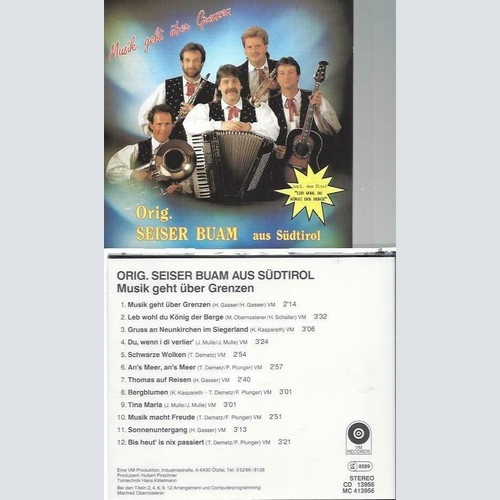 CD--Orig. Seiser Buam aus Südtirol --Musik geht über Grenzen