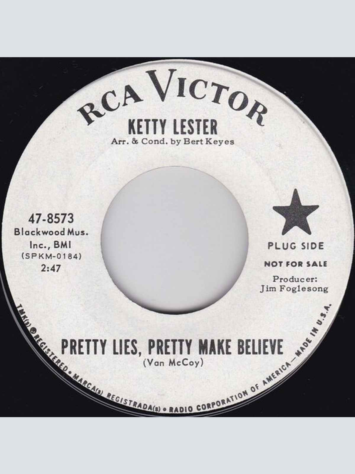 7", Single, Promo, Roc Ketty Lester - Pretty Lies, Pretty Make Believe / (Loo...