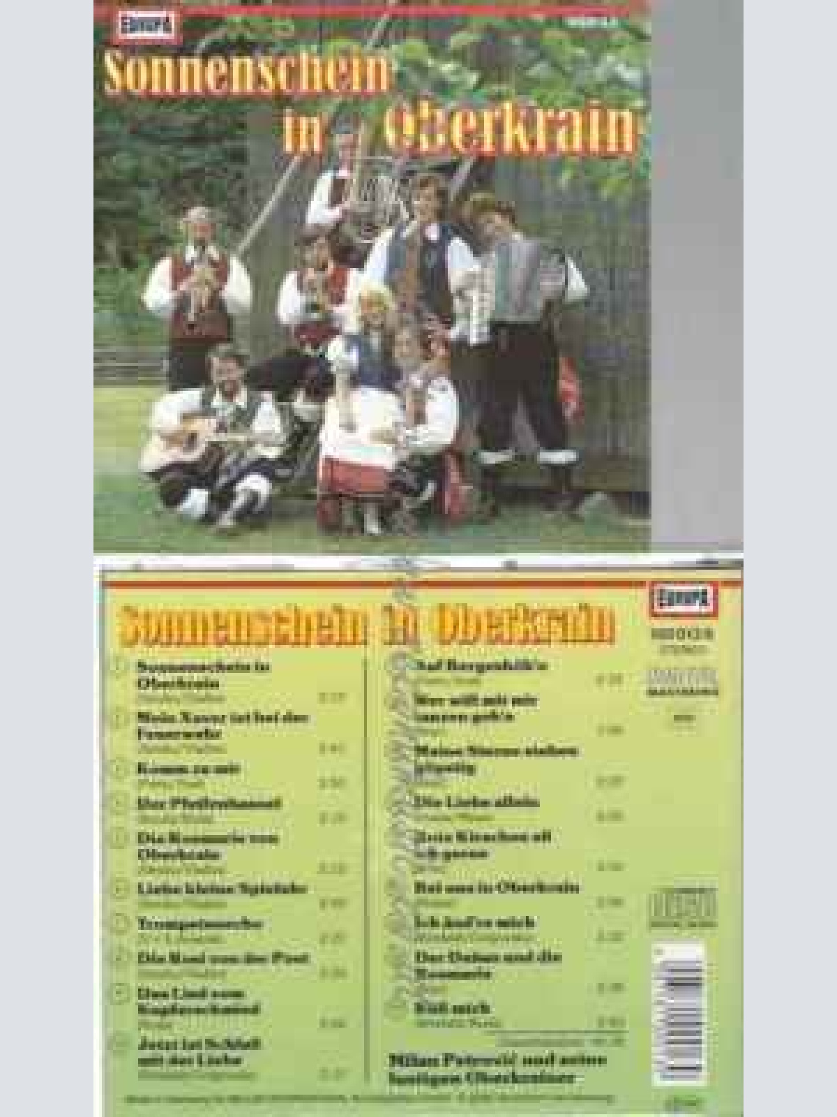 CD--MILAN PETROVIC UND   LUSTIGEN OBERKRAINER--SONNENSCHEIN IN OBERKRAIN