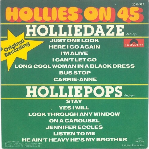 7", Mixed Hollies* - Hollies On 45