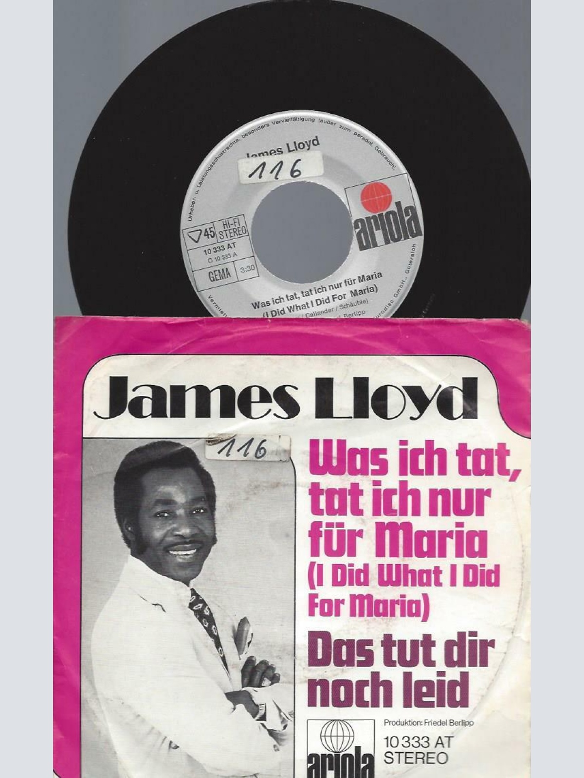 7" James Lloyd – Was Ich Tat, Tat Ich Nur Für Maria