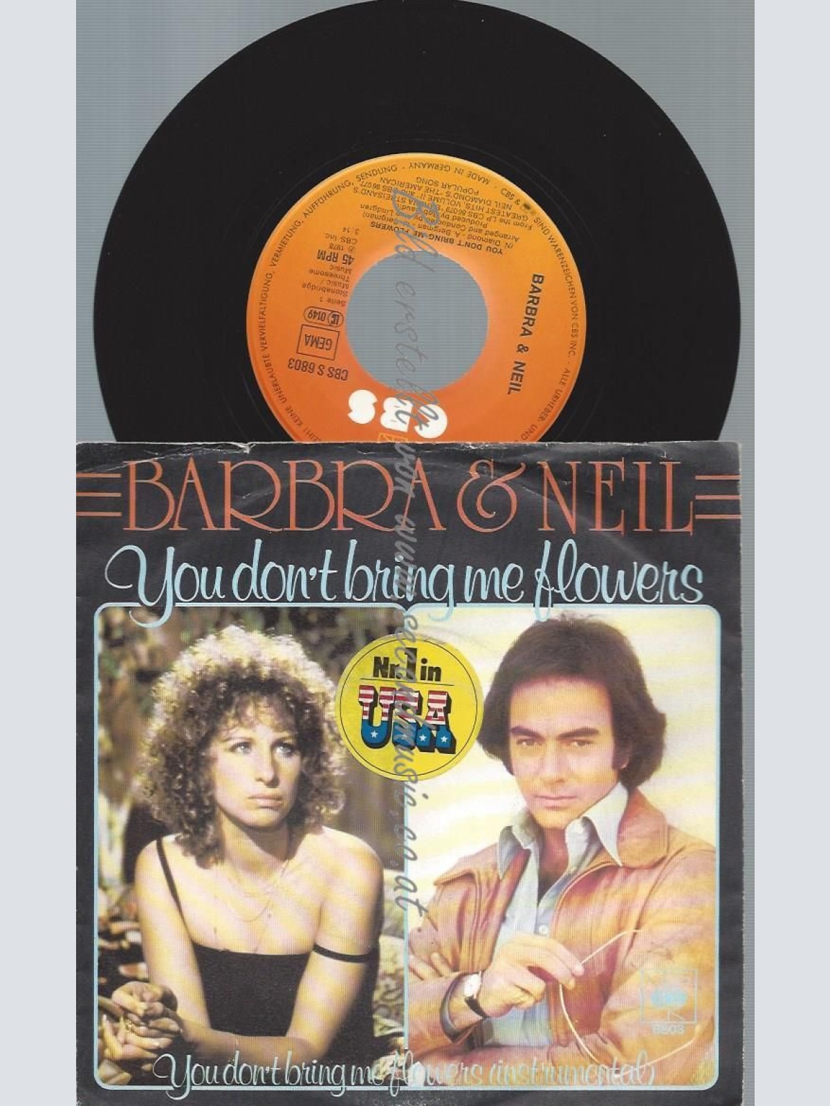 7"  Barbra & Neil  You Don't Bring Me Flowers