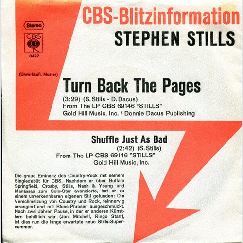 7", Single, Promo Stephen Stills - Turn Back The Pages