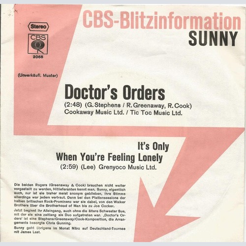 7", Single, Promo Sunny* - Doctor's Orders