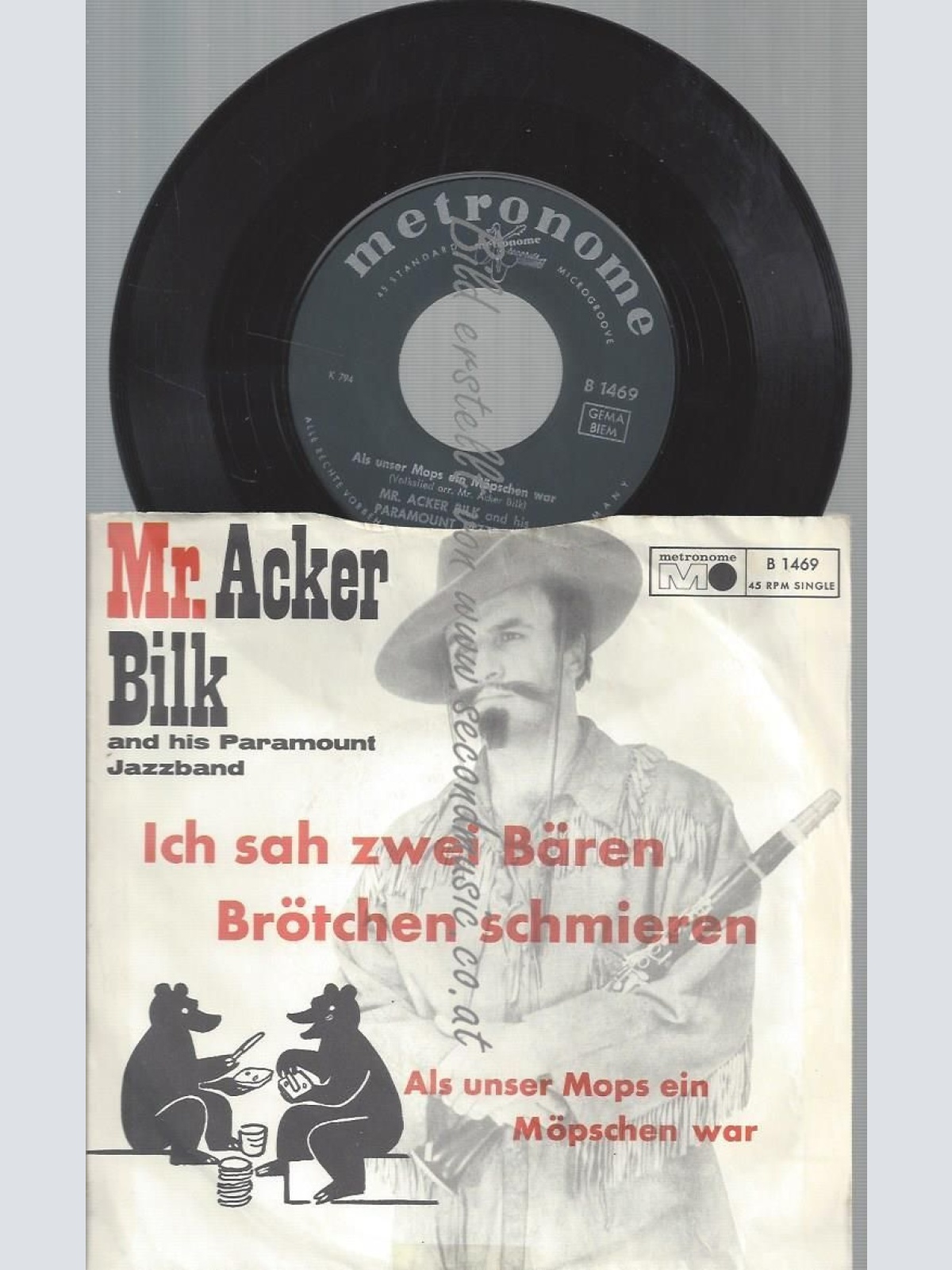 7" Mr. Acker Bilk   Ich Sah Zwei Bären Brötchen Schmieren