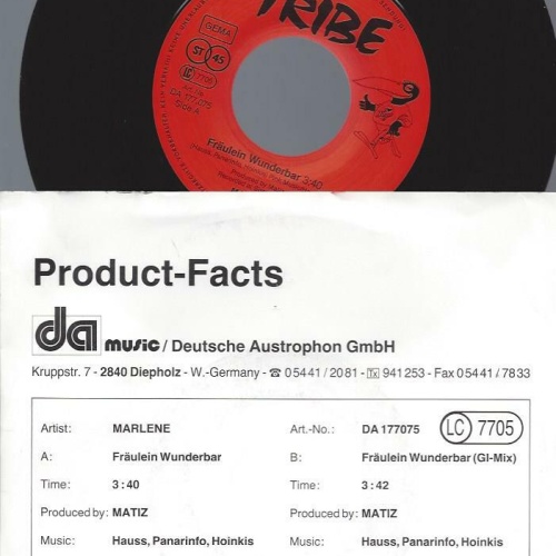 7" Marlene  – Fräulein Wunderbar / Promo