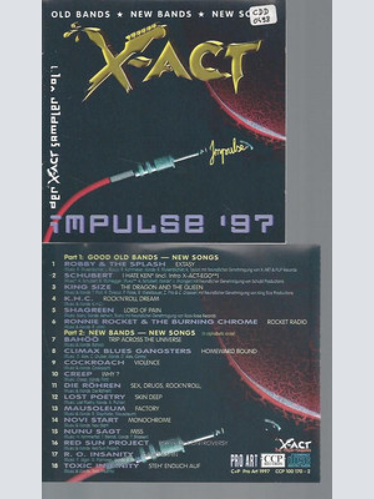 CD- Various – X-Act - Impulse '97 // SCHUBERT //RONNIE ROCKET// SAMPLER