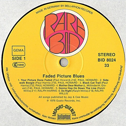 LP, Comp, RE Paul Howard (14), Ralph Willis - Faded Picture Blues