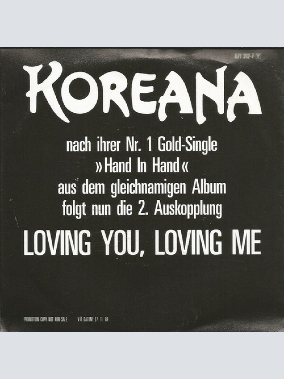 7", Single, Promo Koreana - Loving You, Loving Me