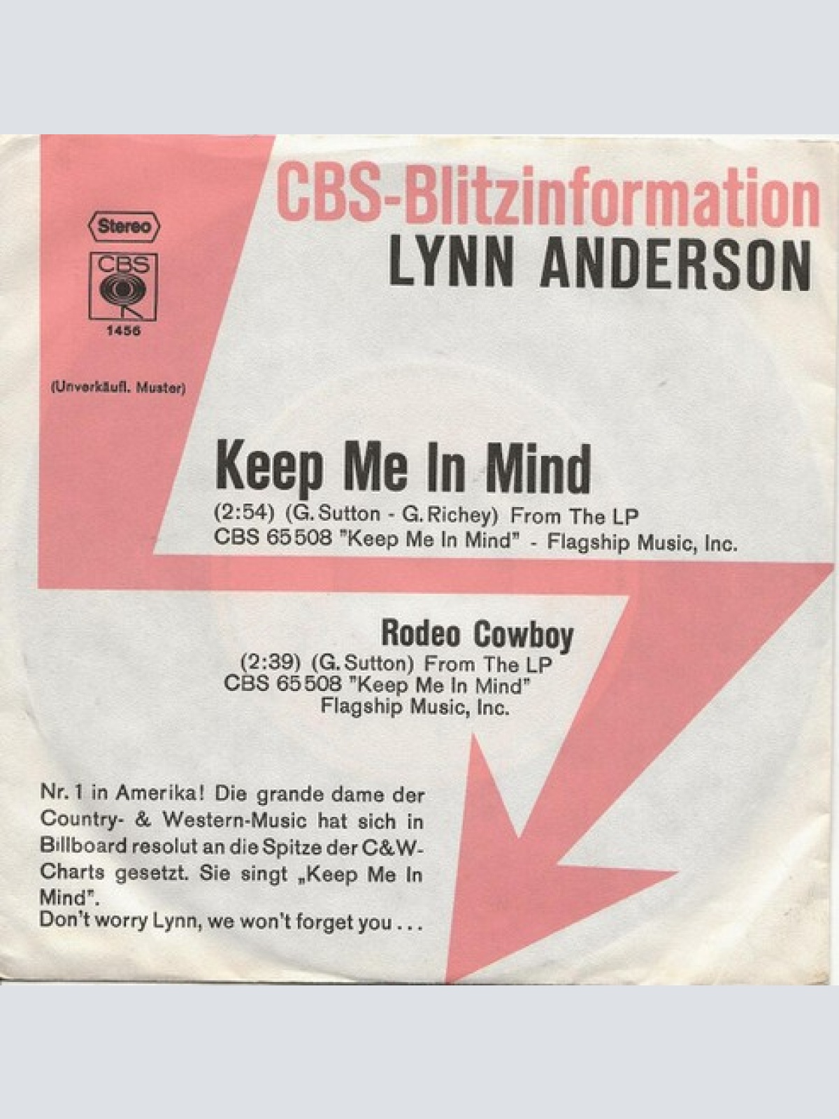 7", Single, Promo Lynn Anderson - Keep Me In Mind