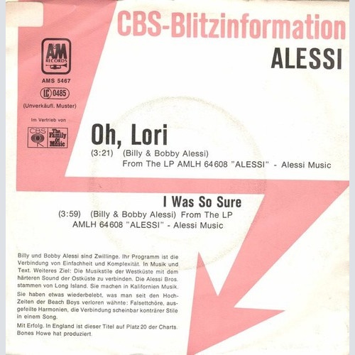 7", Single, Promo Alessi - Oh, Lori