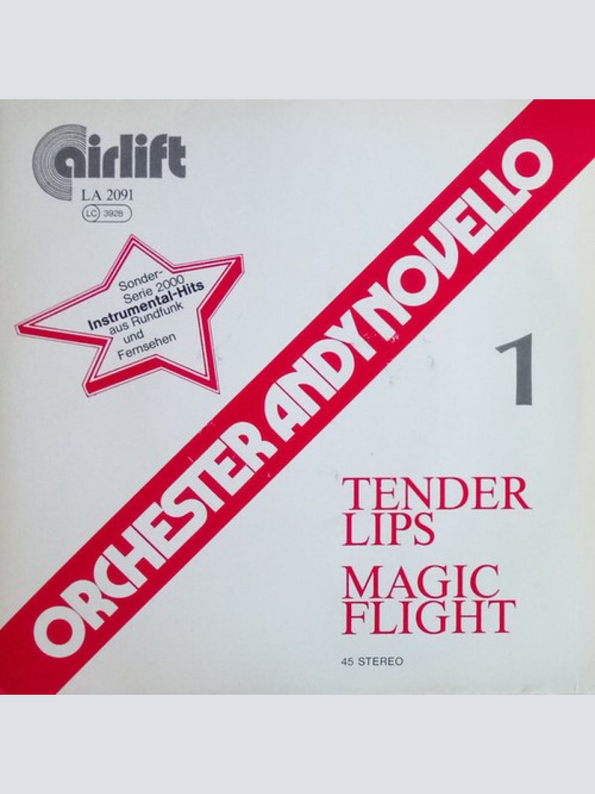 7" Orchester Andy Novello - Tender Lips / Magic Flight