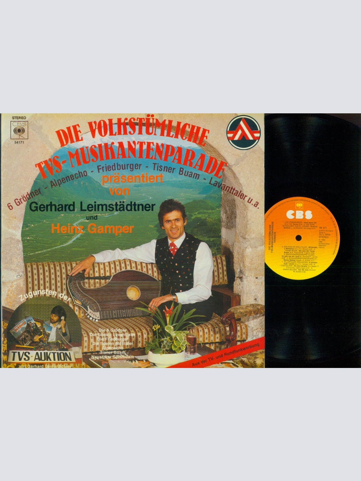 LP--  Die Volkstümliche TVS Musikantenparade Gerhard Leimstädtner -- 6 Grödner