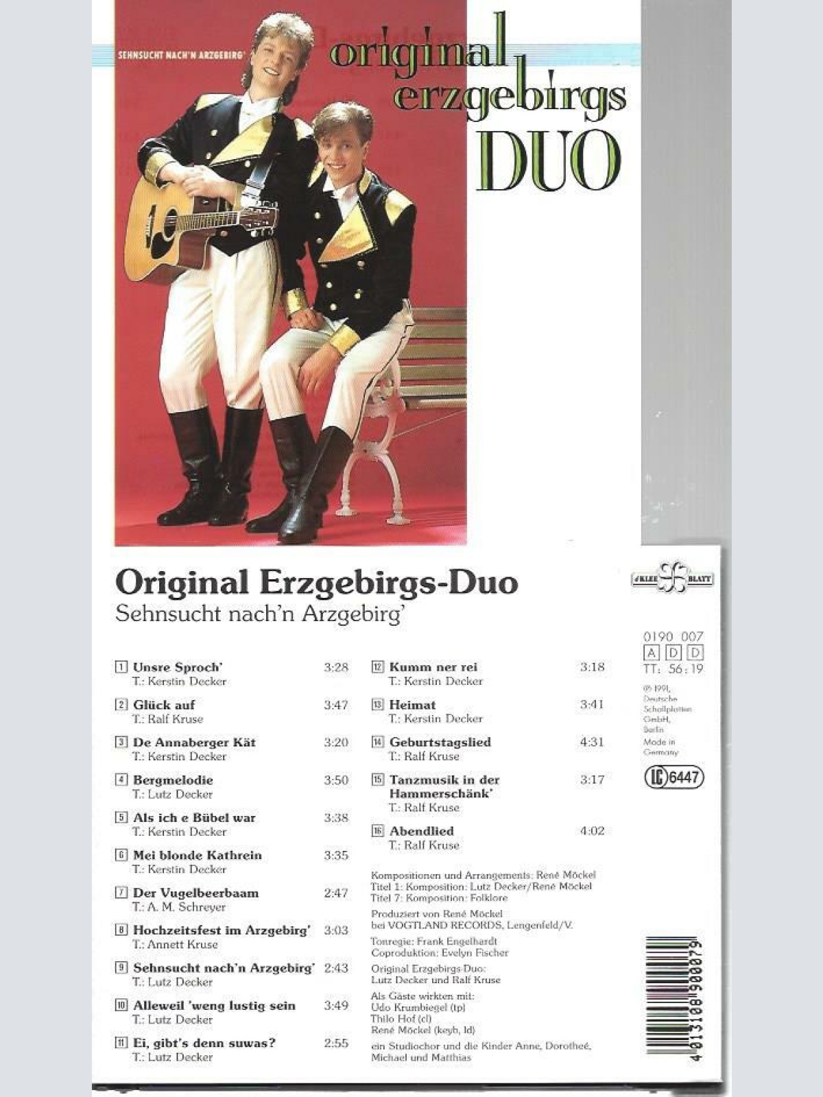 CD--Orig Erzgebirgs Duo --Sehnsucht nach'n Erzberg