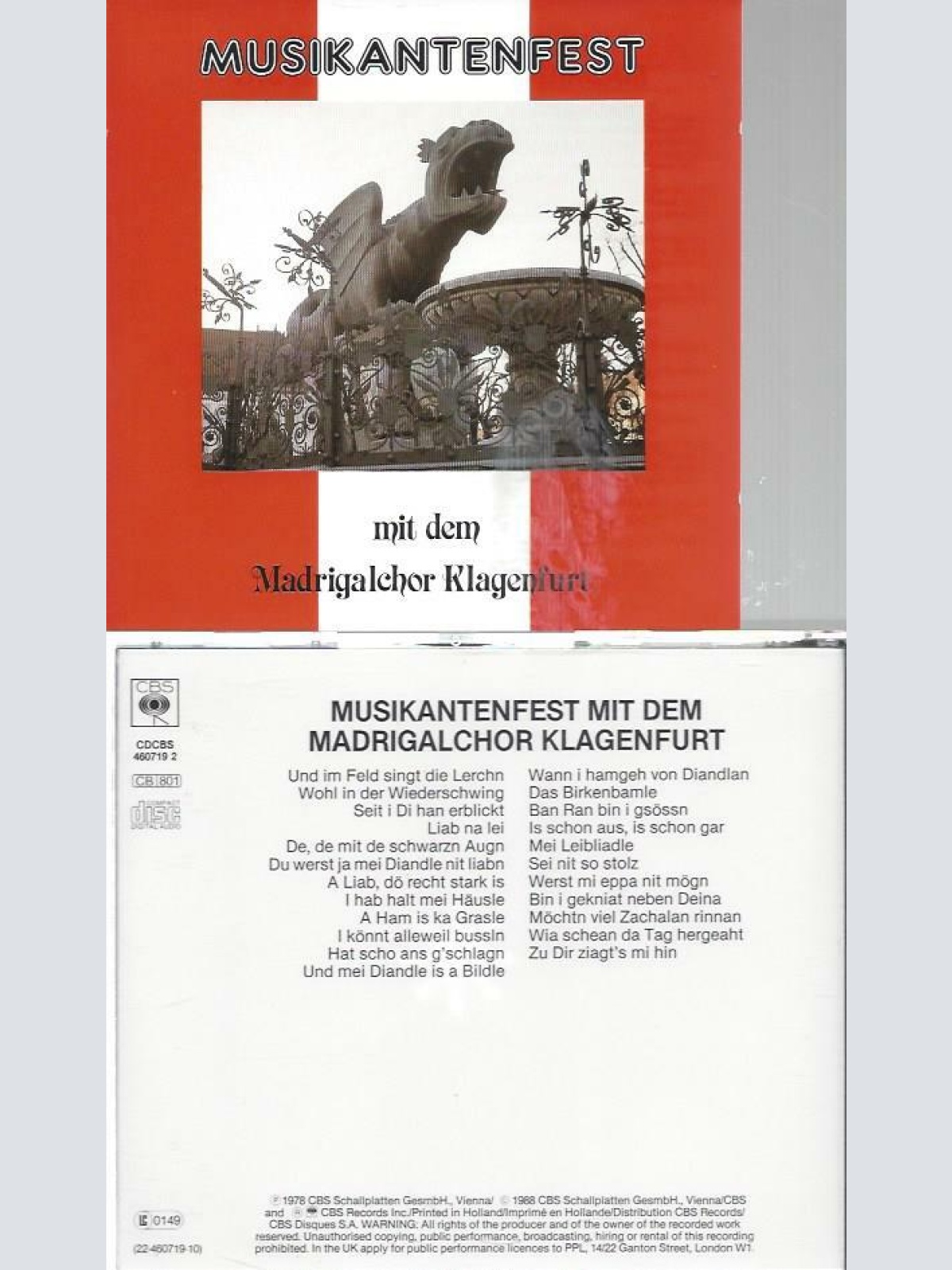 CD--Musikantenfest mit dem Madrigalchor Klagenfurt