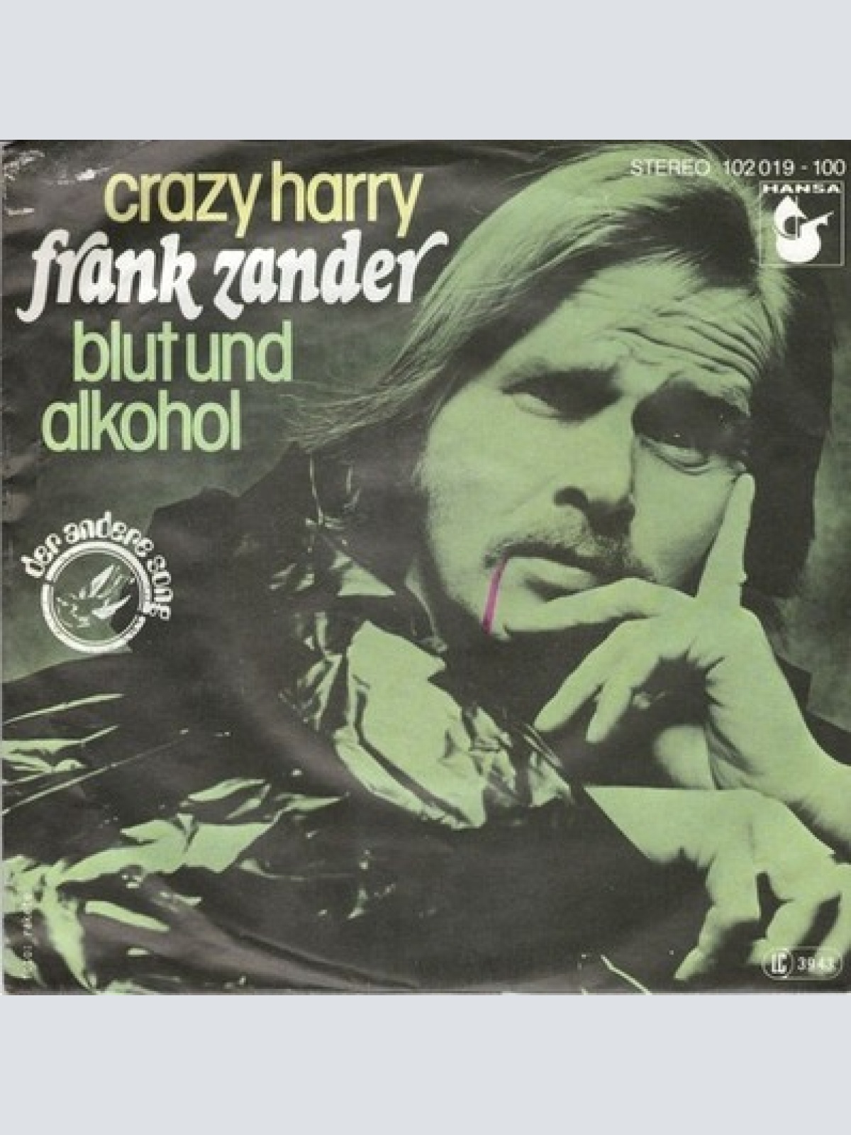 7", Single Frank Zander - Crazy Harry / Blut Und Alkohol